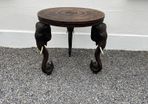 A Superb late 19th Century Indian Carved Hardwood Elephant Occasional / Side Table