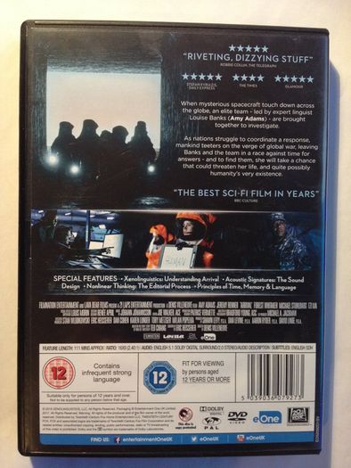Arrival [2016] Amy Adams, Jeremy Renner & Forest Whitaker [Movie DVD]