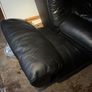 Black leather recliner sofa Image 6
