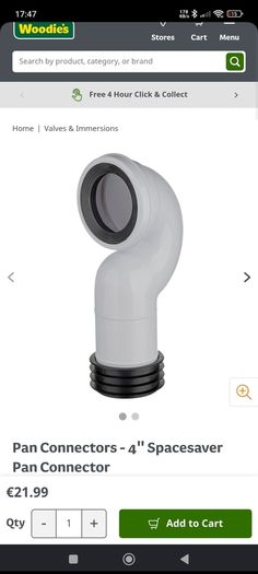 Plumbing fitting - 4 inch pan connector