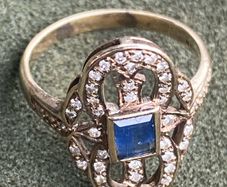 Art Deci Sapphire Diamond Ring
