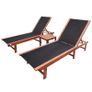 Sun Loungers 2 pcs with Table Solid Acacia Wood and Textilene Image 2