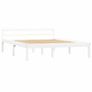 Bed Frame White Solid Pine Wood 120x200 cm Image 2