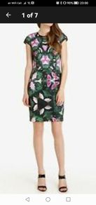 Ted baker Green pink floral dress 12