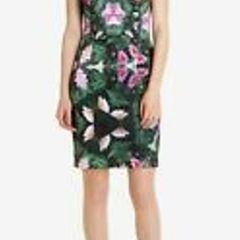 Ted baker Green pink floral dress 12