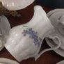 Lovely Vintage Walbrzych, Poland China 19 Piece Teaset for Six in a Beautiful Blue and Purple Floral Pattern Image 5
