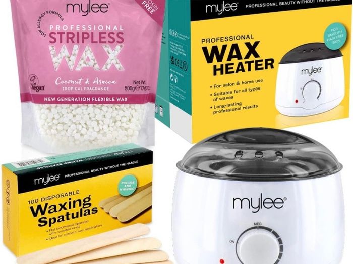 Professional Waxing Kit with Wax Heater, Hard Wax Beads 500g, Spatulas - Stripless Depilatory Waxing Pellets Solid Film Beans No Strip Needed MULTIPLE SCENTS AVAILABLE, SEE PHOTOS (FREE POSTAGE)