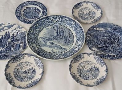 Collection of Blue and White Plates