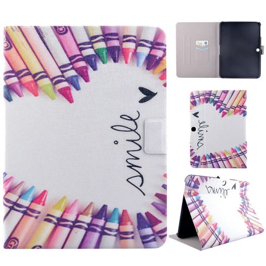 Card Slot Pattern Leather Case Folio Stand Cover For Galaxy Tab S T700