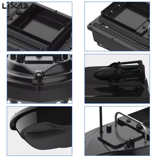 GPS Fishing Bait Boat with Large Capacity Containers Wireless Bait Boat with 16-points GPS Positioning Function 2kg Bait Capacity with 400-500m Remote Range with Storage Bag