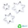 Set of 3 cookie cutter set stainless steel snow flake shape reusable for baking Image 4