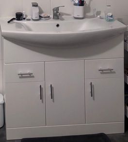 Vanity Unit White Gloss  100cm / 1000mm