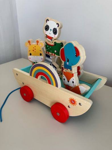 Wooden Animal Pull Along Cart