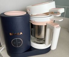 Beaba baby food maker, glass bowl, stainless steel steamer and rice cooker