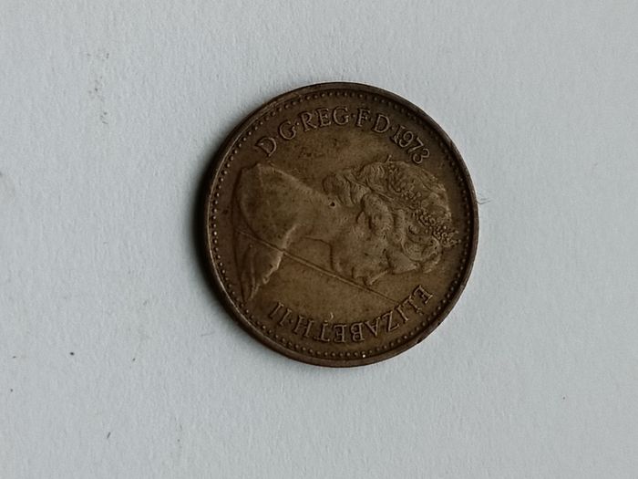 1973 Great Britain Half New Penny from the United Kingdom.