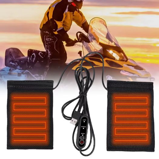 12V USB Bicycle Bike Ebike Electric Scooter Grips Heating Handlebar Cover 3 Gears Heated Handgrips Electric Heated Handle Cover for Scooter ATV ADV Moped Parts