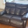 3 piece brown leather recliner sofa Image 4