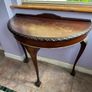 Vintage Mahogany Demi Lune Console Table Claw Foot Hall Table Image 4