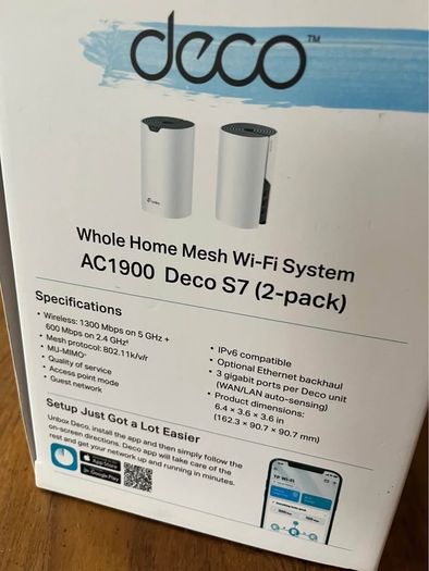 5x TP-Link Deco S7 Mesh Wi-Fi Units (AC1900) - Full Home Coverage