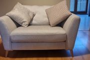 DFS Libby Cuddler Armchair, Silver Fabric, Excellent Condition