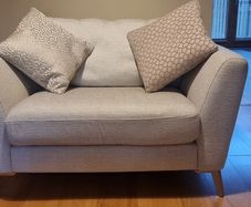 DFS Libby Cuddler Armchair, Silver Fabric, Excellent Condition