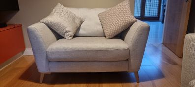 DFS Libby Cuddler Armchair, Silver Fabric, Excellent Condition