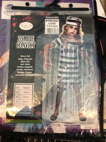 halloween zombie prisoner age 7-8