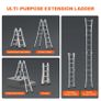 Telescoping Ladder A Frame, 13 FT Compact Aluminum Extension Ladder, Multi-Function Portable Collapsible RV Ladder, Telescopic Ladder for Homework Stairs Indoor Outdoor Roof, 330lb Load Image 4