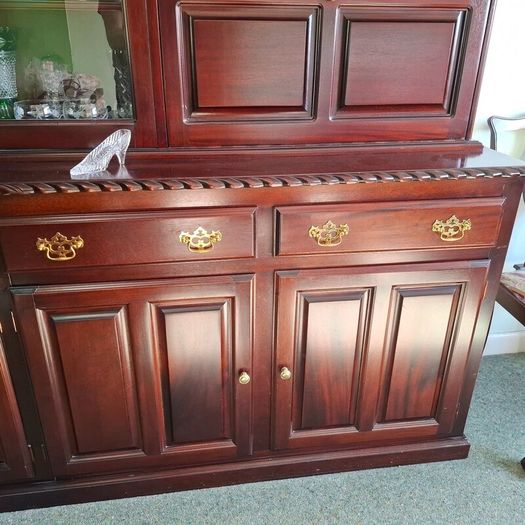 Dining Display Cabinet Carved Mahogany