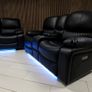 Rita Electric BLACK Leather Recliner Sofa Set Image 4