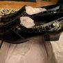 Van Dal Grey Antique Croc Patent Shoes Image 3