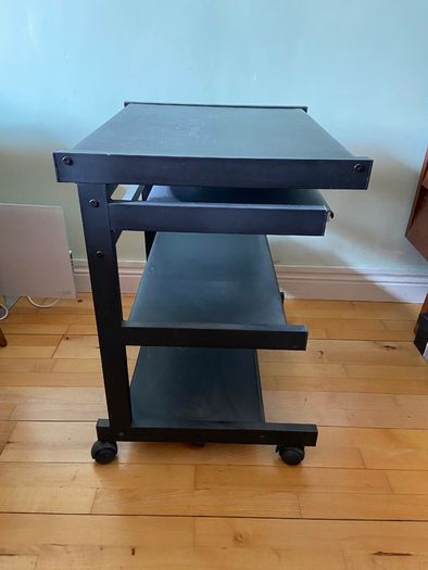Neat black metal desk