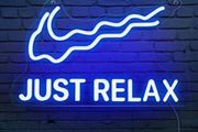 Just Relax Neon Sign,Neon Sign Powered by USB with Switch, Blue Led  16.1 inch x 8.2 inch