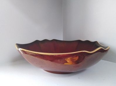 Crown Devon Shallow Burgundy Bowl