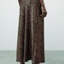 Satin Animal Print Maxi Skirt New Image 5