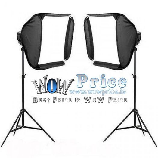 43122 60 x 60cm Portable Studio Soft Flash Softbox  2m Stand X2 L-Type Bracket