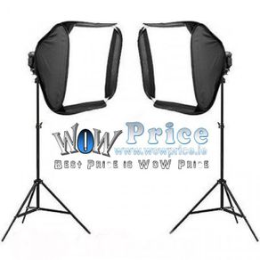 43122 60 x 60cm Portable Studio Soft Flash Softbox  2m Stand X2 L-Type Bracket