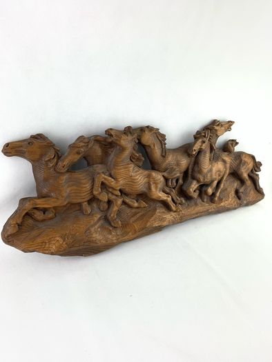 Large Vintage wooden horse sculpture
