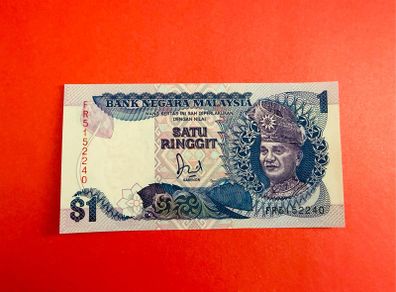 Malaysia  1 Ringgit. 1989. Pick. 27b  ( Uncirculated).
