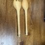 Solid Wood Salad Bowl lifters - fork and spoon - Price Just Reduced Image 2