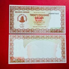 Zimbabwe  20,000  Dollars. 2003 / 2005   SCARCE  PICK  23f . UNC verified Under UV Light. )