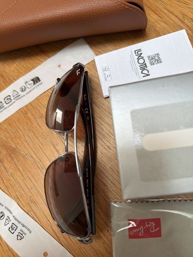 ray bans gun metal dark brown glass