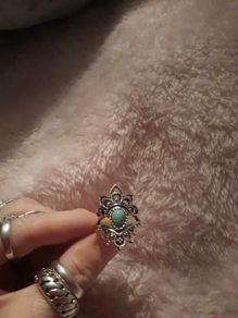 silver colour boho ring