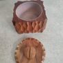 Wooden box with a lid and plastic inlay || vintage solid oLIVE wood and plastic MADE IN FRANCE. Image 7