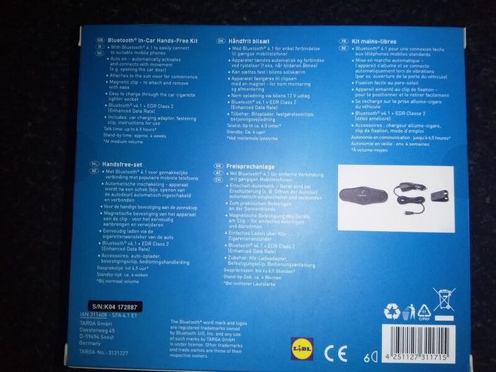 Silvercrest hands-free kit