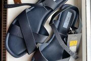 See description for details, Navy M&amp;S leather sandals. Penny's brown sandals