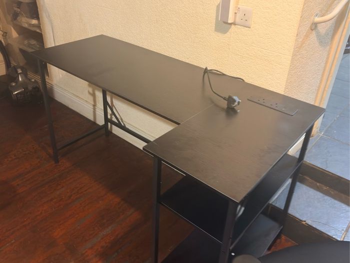 Desk and chair.