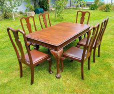 Mid century Solid Mahogany Dining Table and Chairs.