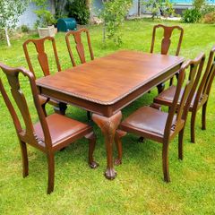 Mid century Solid Mahogany Dining Table and Chairs.