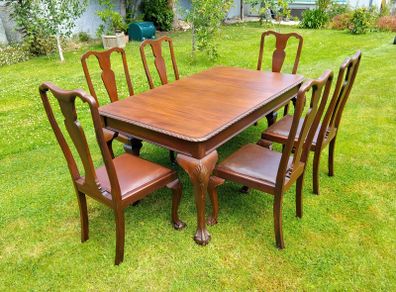Mid century Solid Mahogany Dining Table and Chairs.